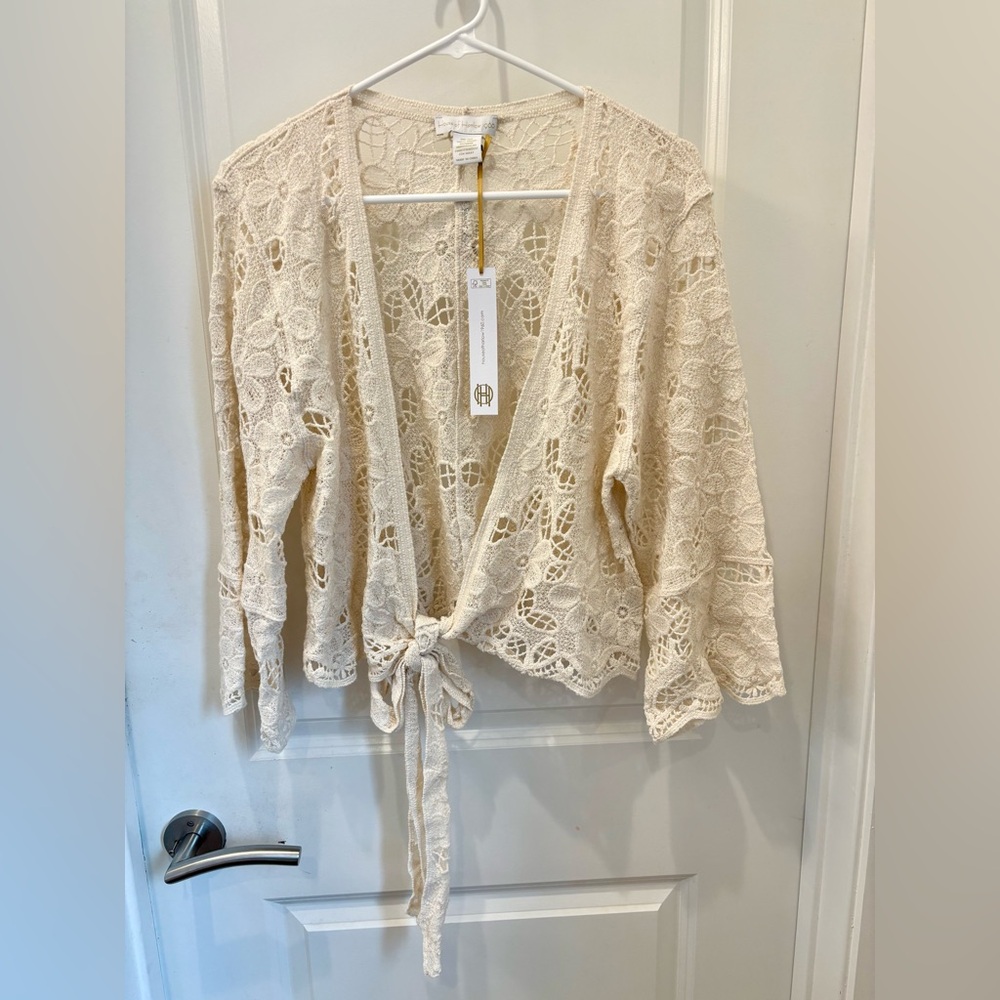 NWT House of Harlow 1960 Ivory Lace Cardigan - OS